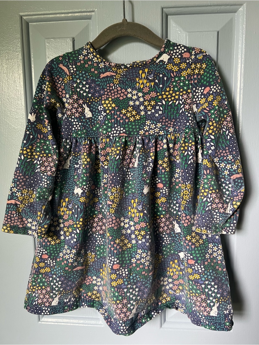 John Lewis Girls Floral Bunny Dress, 3-4yrs